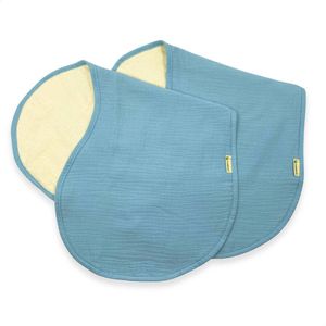 Smikkels - Schouderdoek Baby Spuugdoek - Set van 2 stuks - Blauw - 100% Biologisch katoen - Hydrofiel met badstof - Dik en zacht