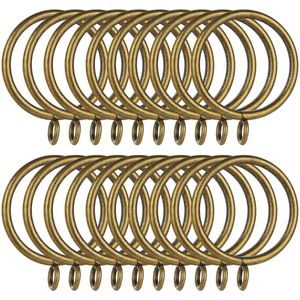 ZOFUN Gordijnringen van messing, verpakking van 50 stuks, 38 mm antiek messing gordijnring met oogje voor haken, fijne metalen gordijnringen, roestvrije gordijnroederingen voor raamroeden, douchegordijnen