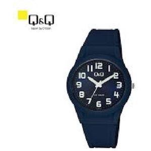 Q&Q VQ50J033Y - Horloge - Sport - Analoog - Unisex - Plastic band - Rond - Cijfers - Kunststof - Donker Blauw