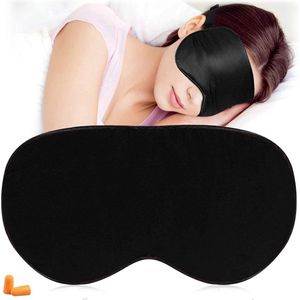 Zijden slaapmasker superglad oogmasker - verstelbare riem - zwart Oogmasker