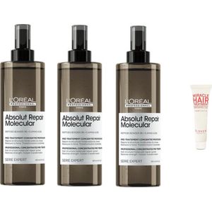 3 x L’Oréal Professionnel Absolut Repair Molecular Pre-Treatment – 190 ml + Eleven Miracle Hair Treatment 10ml. mini