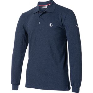 Gentlemen - heren poloshirt met lange mouw - 100% katoen - blue - maat M