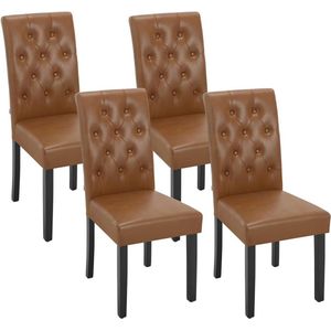 Rootz Eetkamerstoel - Stoel met hoge rugleuning - Leren stoel - Ergonomisch ontwerp - Gemakkelijk schoon te maken - Duurzame constructie - 44 cm x 99 cm x 59 cm