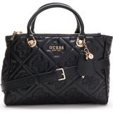 Guess Marieke Status Satchel Dames Handtas - Black Logo - One Size