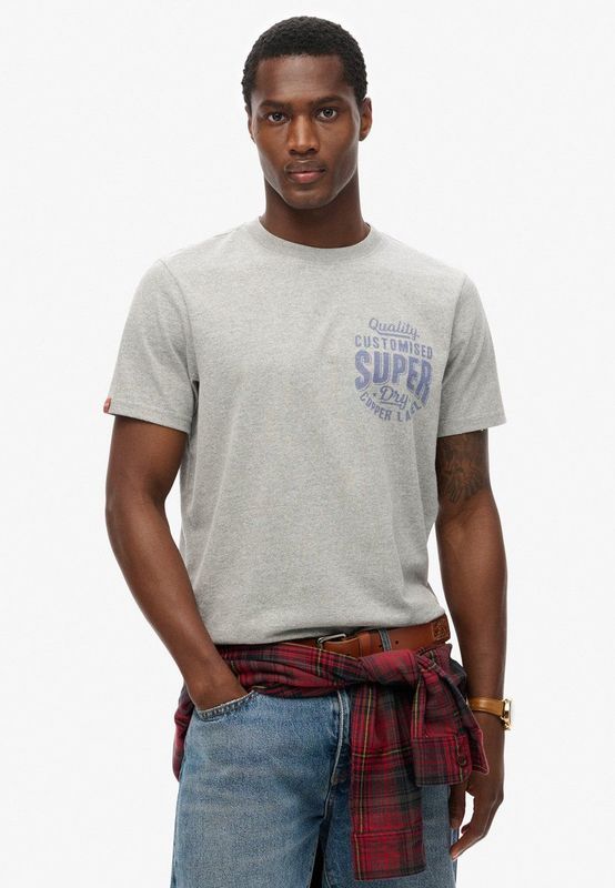 Superdry Copper Label Chest Graphic T-shirt Met Korte Mouwen Grijs S Man