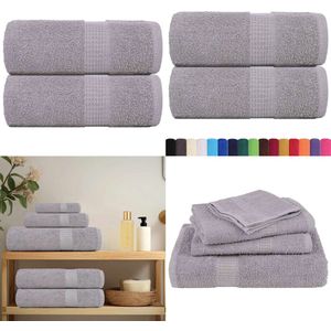 vidaXL Gastendoekjes 2 st 30x50 cm 360 g/m² 100% katoen grijs - Gastendoek - Gastendoeken - Gastendoekje - Handdoek