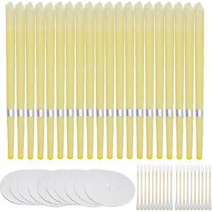 Allecto Plus - Natuurlijke Oorkaarsen 20 Stuks - Bijenwas - Niet-Giftige Cilinders - Holle Kegelkaarsen - Inclusief Beschermende Schijven en Wattenstaafjes