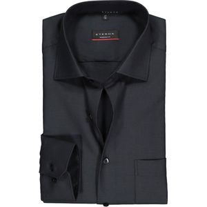 ETERNA - Modern Fit Overhemd - Antraciet Grijs - Structuur
