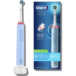Oral-B Pro 3 3000 - Elektrische Tandenborstel - Blauw - 3D Technologie - Druksensor