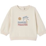 Babysweater - Ecru - Met Schattig Motief - Lange Mouwen - Drukknoopsluiting