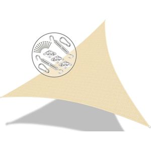 Driehoekig Zonnezeil met Bevestigingsset - UV-bescherming - 3,6 x 3,6 m - Ivoor