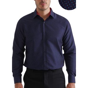Heren overhemd Met Lange Mouwen - Comfort Fit - Longsleeve Shirt - Maat XL - Navy