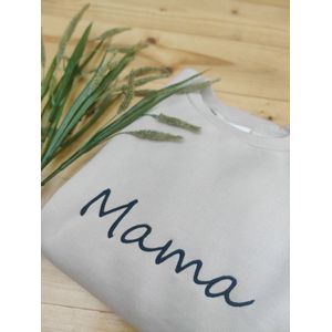 Sweater Mama - Beige - Geborduurde Trui - Zand
