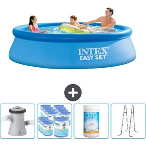 Intex Rond Opblaasbaar Easy Set Zwembad - 305 x 76 cm - Blauw - Inclusief Pomp Filters - Chloor - Ladder