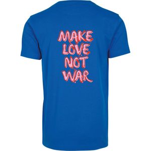 T-shirt blauw S - Make love not war - soBAD. | T-shirt unisex | T-shirt mannen | T-shirt vrouwen | Humor | Love