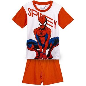 Spiderman Marvel - Short Pyjama - Wit rood - 100% Katoen - in geschenkendoos. Maat 122 cm / 7 jaar.