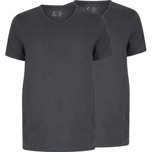 8XL 2pack T-shirt heren V-hals grijs | Grote maten V-hals T-shirt | Buikmaat 170 -178 cm buikomvang | XXXXXXXXL
