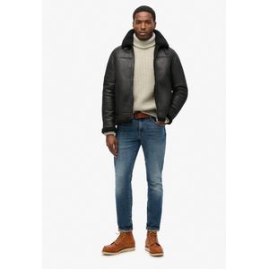 Superdry - Aviator - Leren Jas - Met Borgvoering