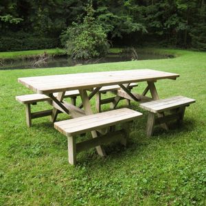 Picknicktafel 240 cm comfort KING ® (extra stevige versie) / 4 cm dikte