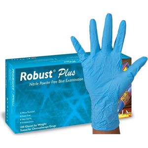 Aurelia Robust Plus Handschoenen Nitril Poedervrij - Maat S - Doos 100 Stuks - Blauw
