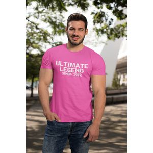 1982 Jaar Roze T-shirt heren - Maat S - Total Legend - Verjaardag Cadeau Mannen - Limited Edition