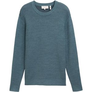 Tom Tailor - Comfort Wool - Trui - Met Structuur - Voor Mannen - Lange Mouwen - Ronde Hals
