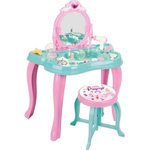 Pilsan Magic Speelgoed Make-uptafel - Tafel Met Spiegel En Kruk + Accessoires - Met Geluid - Lila/Roze/Mintgroen - 21-delig