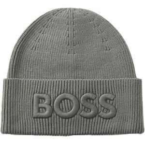 BOSS muts Afox Beanie Silver grijs