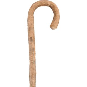 Gastrock Houten wandelstok - Bruin - Essenhout - Schorsvrij - Lengte 94 cm - Rond handvat - Gewicht 300 gram - Vernikkelde puntklem - Handgemaakt - Wandelstokken - Voor heren en dames - Wandelstok hout