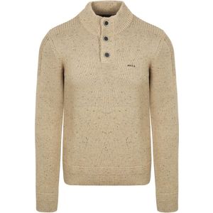 NZA - Ecru half button trui