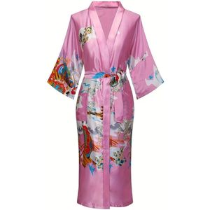 Bovista Badjas Dames - Kimono - Kamerjas - Ochtendjas - Pyama - Roze - XXL
