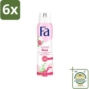 Fa Deodorant Spray Peony Sorbet 150 ml - Voordeelverpakking - 6 stuks - Pioenrozen geur - Frambozen geur