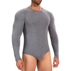 Lichaamsvormende Heren Bodysuit Maat L – Compressie Ondergoed met Lange Mouwen en Tailletrainer – Shapewear Pyjama voor Sport, Slapen en Thuisgebruik