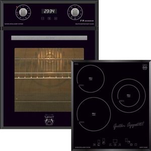 Inbouwoven EH 4747, 45 cm, autonoom, 50 L, 9 functies+Inbouw kookplaat KCT 4745 F, 45 cm, elektrische zwart glas