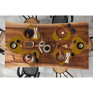 Onderleggers - Placemats - Placemats hartje - Goud - Luxe - Interieur - 6 stuks