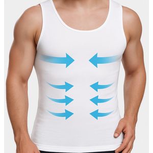Corrigerend hemd mannen - compressie hemd - slank en recht postuur - buik shapewear - xl - wit
