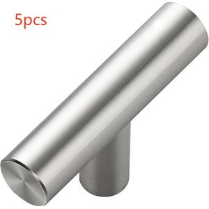 5-delige set roestvrijstalen handgrepen, moderne minimalistische garderobe, kasten, deurlengtegrepen, metalen meubels, hardwarelades, enkele gat kleine handgreep 50mmx10mm