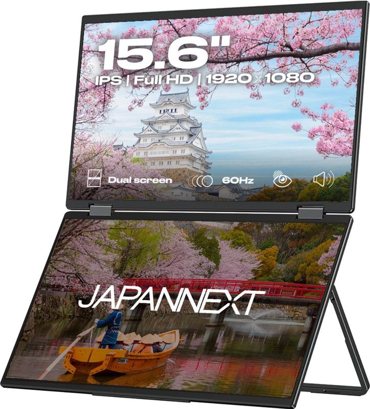 JAPANNEXT - JN-DMD-IPS156F - Draagbare Monitor - 15,6 inch - Full HD - Ingebouwde Luidsprekers - HDMI - USB-C