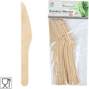 Bamboe wegwerp messen 16.5 cm 12 stuks doos 48 sets