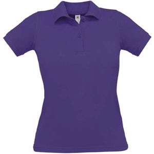 Polo Dames M B&C Kraag met knopen Korte mouw Purple 100% Katoen
