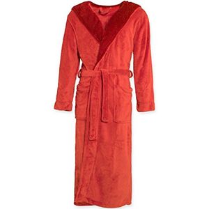 Badjas met capuchon XL in bordeaux microvezel voor dames en heren