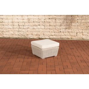 In And OutdoorMatch Voetenbank Edna - Voor buiten - Poef - Tuin - Creme/wit - 59x59x29cm