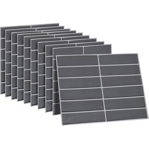 Dekorix plaktegels - Set van 10 zelfklevende tegels - Tegelstickers - Keuken - Badkamer - 29*22.9cm - Grijs