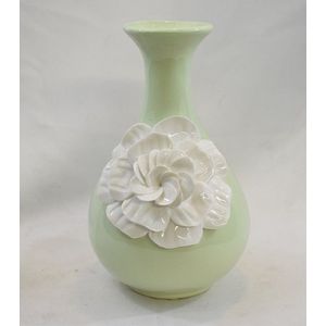 Richmond Vaas ""Spring"" Hoogte 22 cm, Ø 14 cm, mintgroen/wit