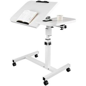 Verstelbare Laptop Bijzettafel met Wielen | Hoogte-instelbaar & Draaibaar | Ideaal voor Thuiswerk