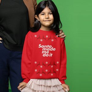 Foute Kersttrui Rood Kind - Santa Made Me Do It Rendieren (12-14 jaar - MAAT 158/164) - Kerstkleding voor jongens & meisjes