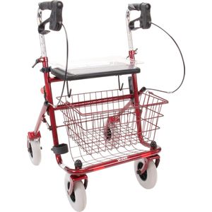 Premis Provo - Rollator - 2de Generatie - Voorzien van omgekeerde handvatten - Metallic Rood