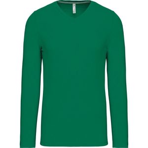 Kariban T-shirt V-hals lange mouwen K358 - Kelly Green - S