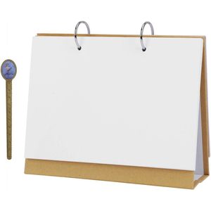 JGS ® Tijdloze Doe-Het-Zelf Tafelkalender van Hoogwaardig Kraftpapier voor Creatieve Geesten