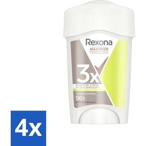 Rexona - Deodorant Stick - Maximum Protection Stress Control Dry - Tegen Stresszweet - 45 ml - Voordeelverpakking - 4 stuks